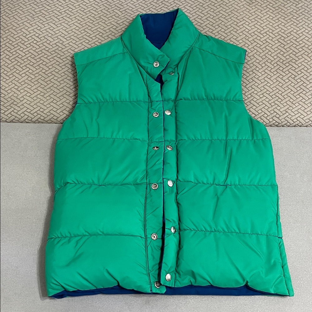 Green/Blue Reversible Puffer Vest